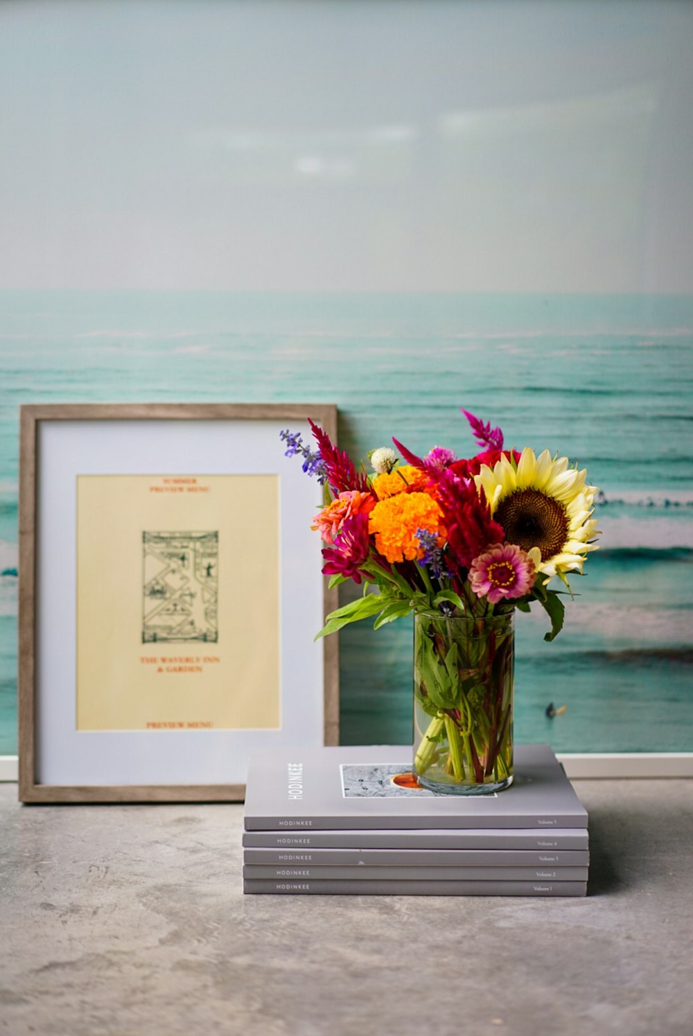 yellow red and purple flowers in vase