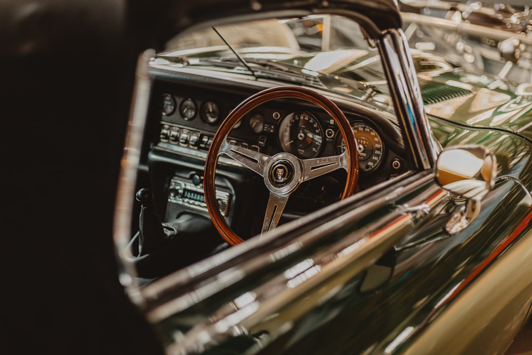 black and brown car steering wheel