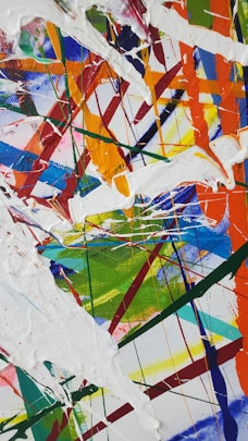 blue green and orange paper