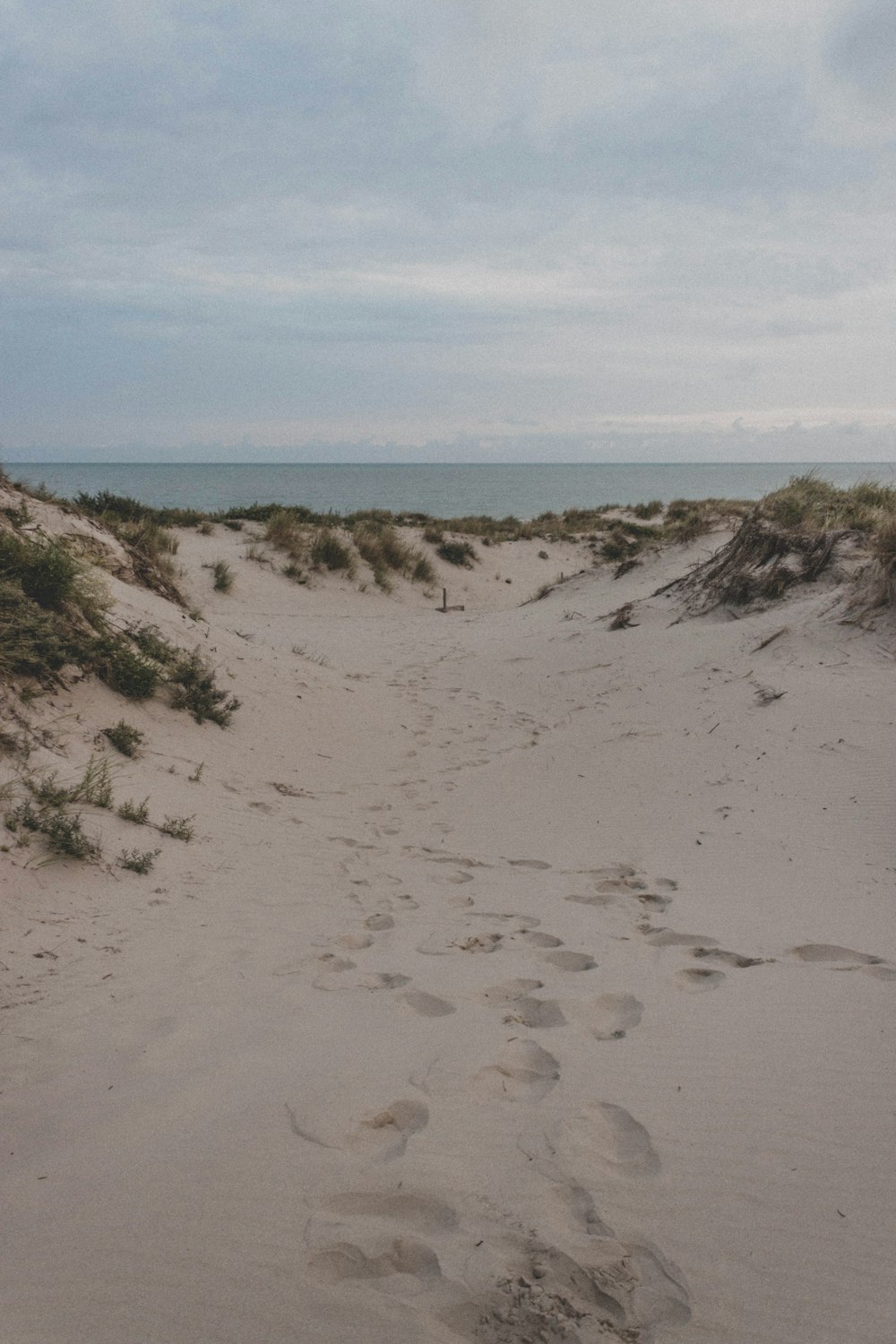 Weißer Sand und grünes Gras