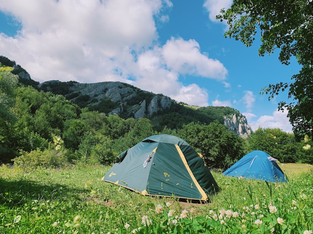 tenda da cúpula branca no campo de grama verde durante o dia