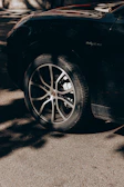 Spotless wheels and tires with a rich, dark finish highlighting every detail.