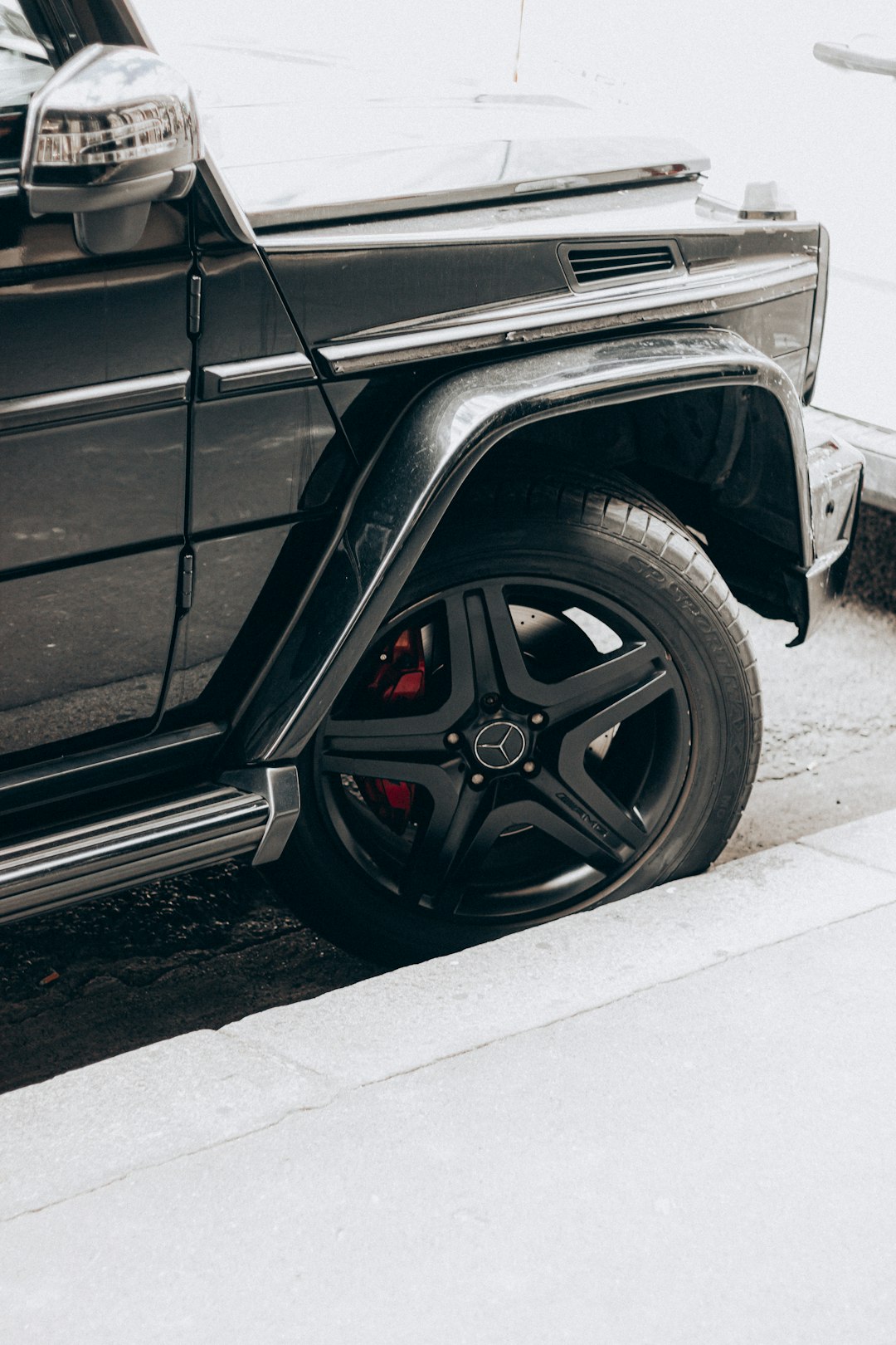 black car wheel with tire