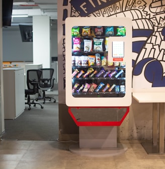 red and blue pepsi vending machine