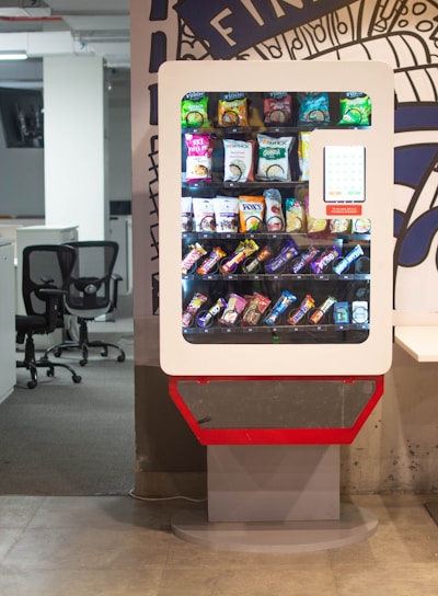 red and blue pepsi vending machine