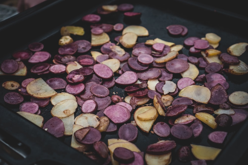 purple and white heart shaped cookies