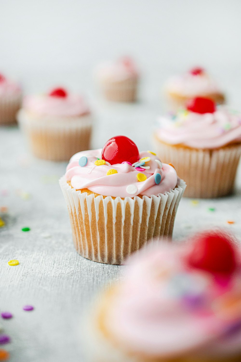 cupcake with white icing on top