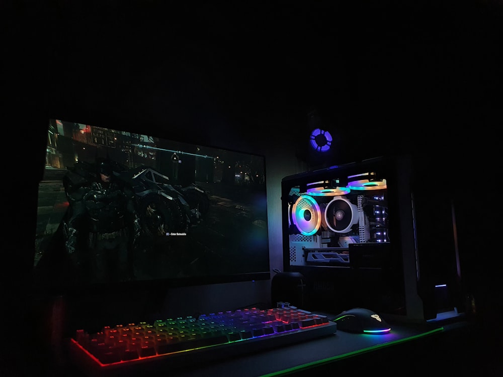 black and red computer keyboard