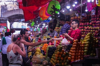 people in market during daytime