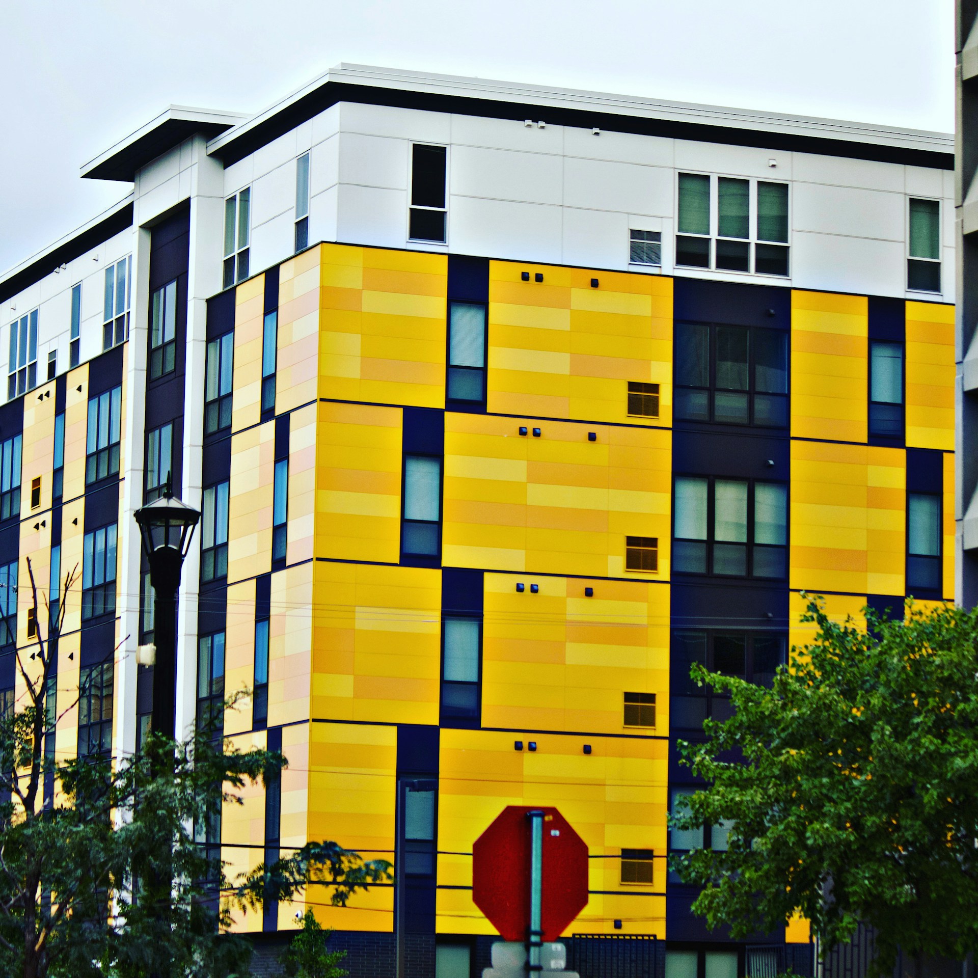 yellow and red concrete building
