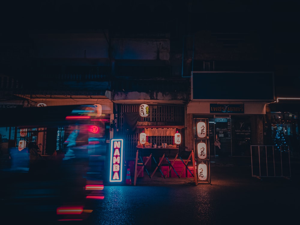 red and black led signage