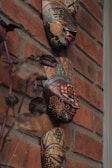 brown and red floral wall decor
