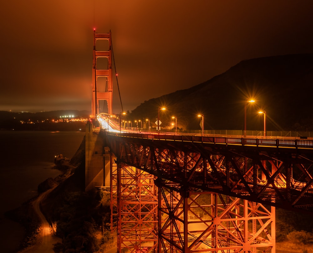 golden gate bridge during night time