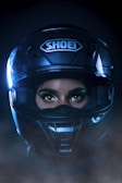 Close-up of a stylish motorcycle helmet from the brand EBF.
