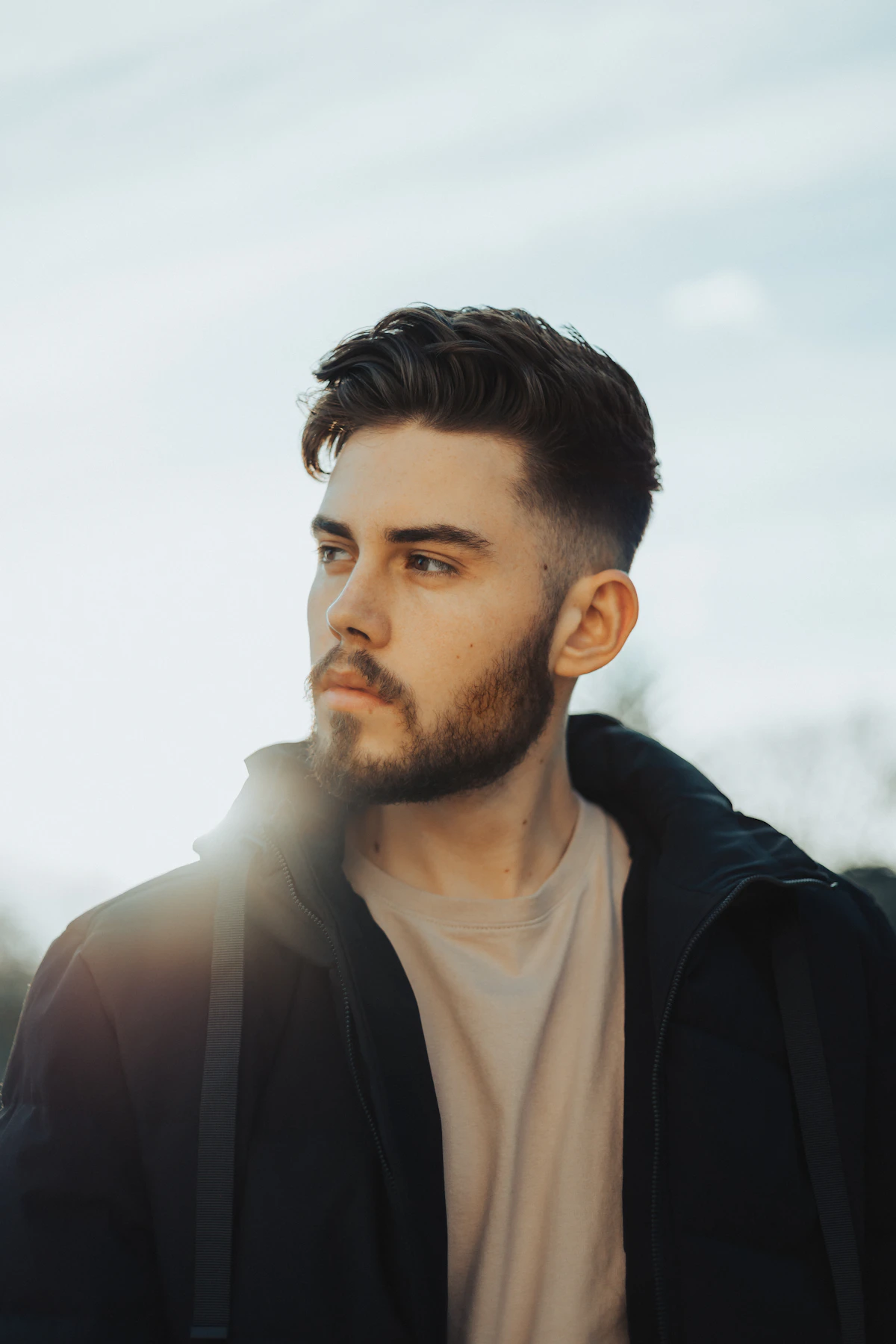 modern men's fade haircut side view
