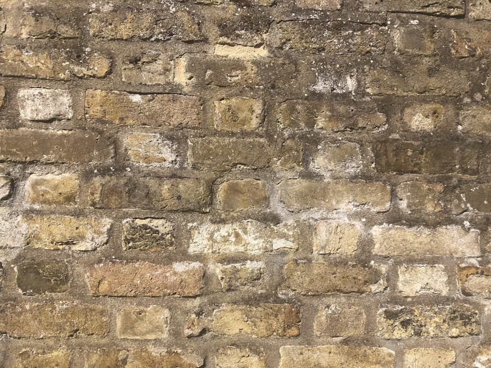 brown and grey brick wall