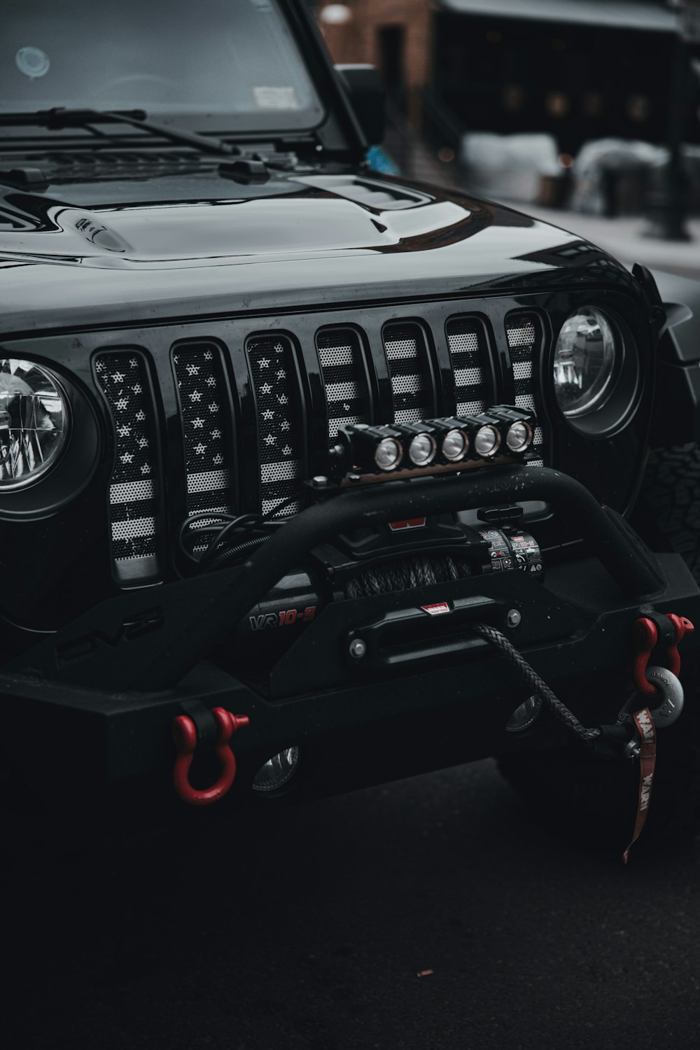 black and red car engine