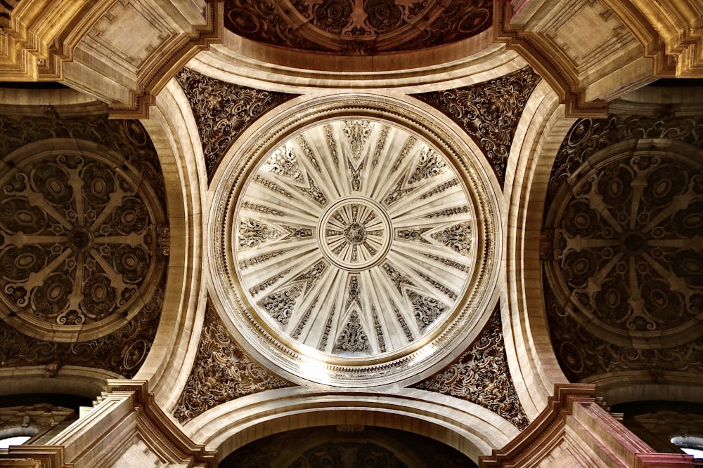 brown and white concrete ceiling