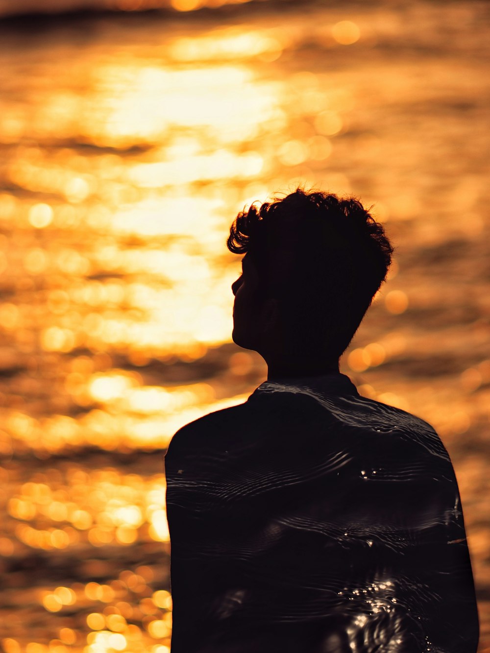 silhouette of man during sunset