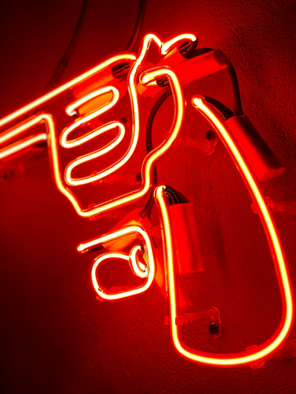 red and silver neon light