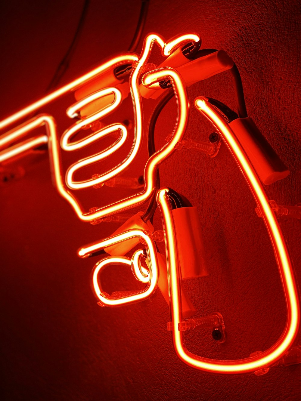 red and silver neon light