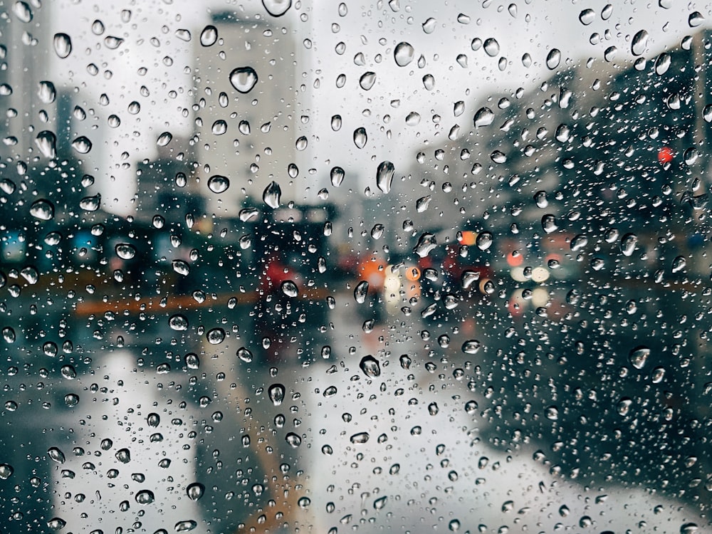 water droplets on glass window