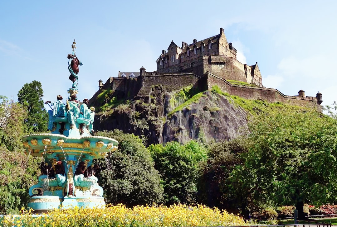 man riding horse statue on top of mountain, Edinburgh Castle