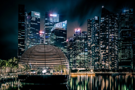 city skyline during night time in Singapore Island Singapore