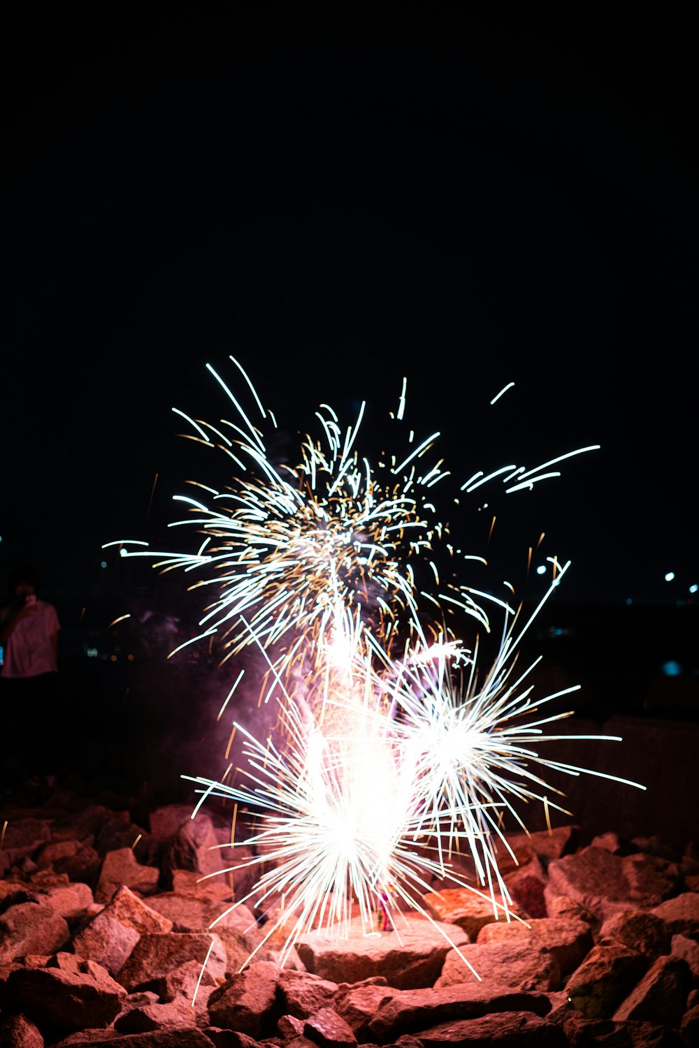 fireworks display during night time