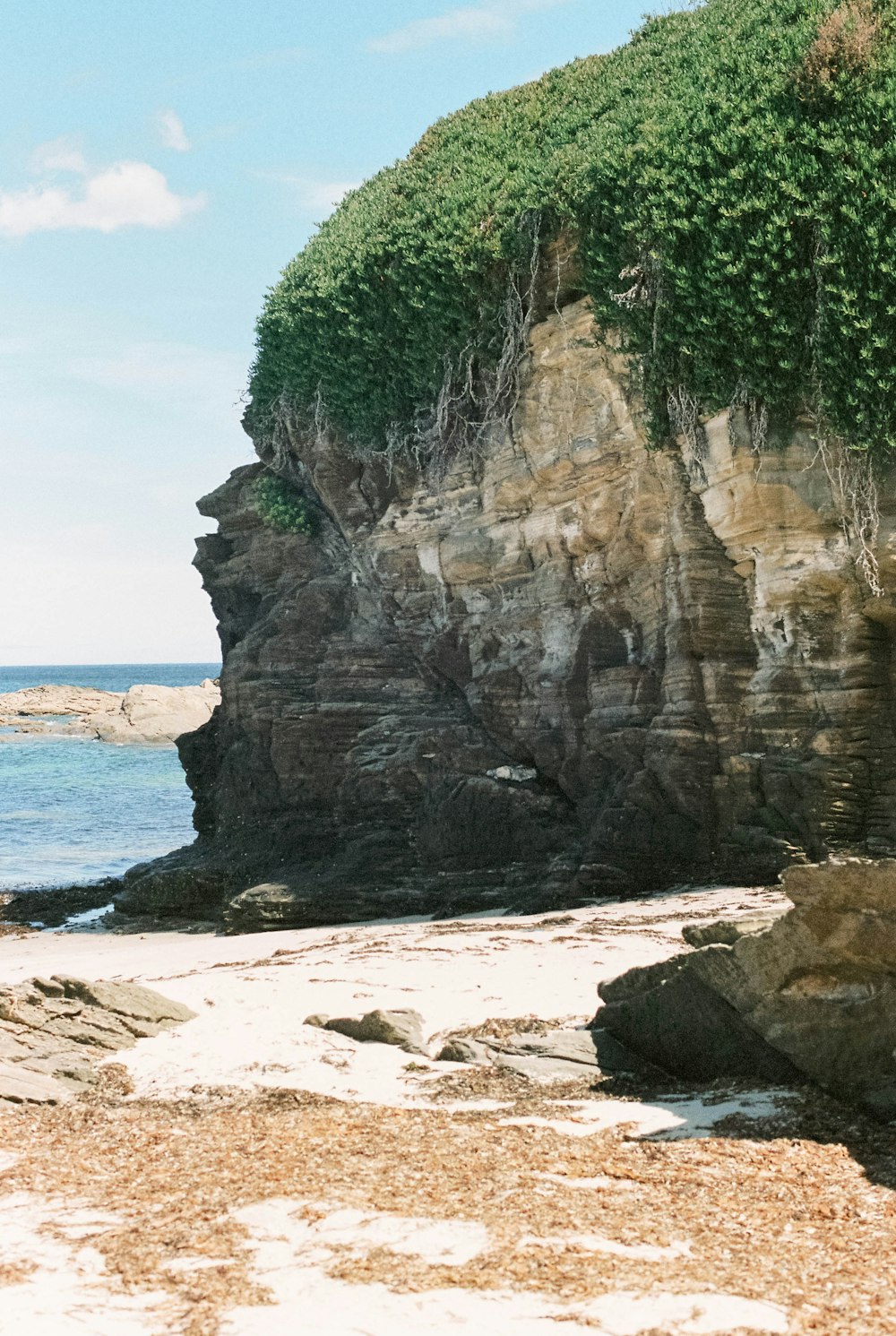 brown rock formation near body of water during daytime