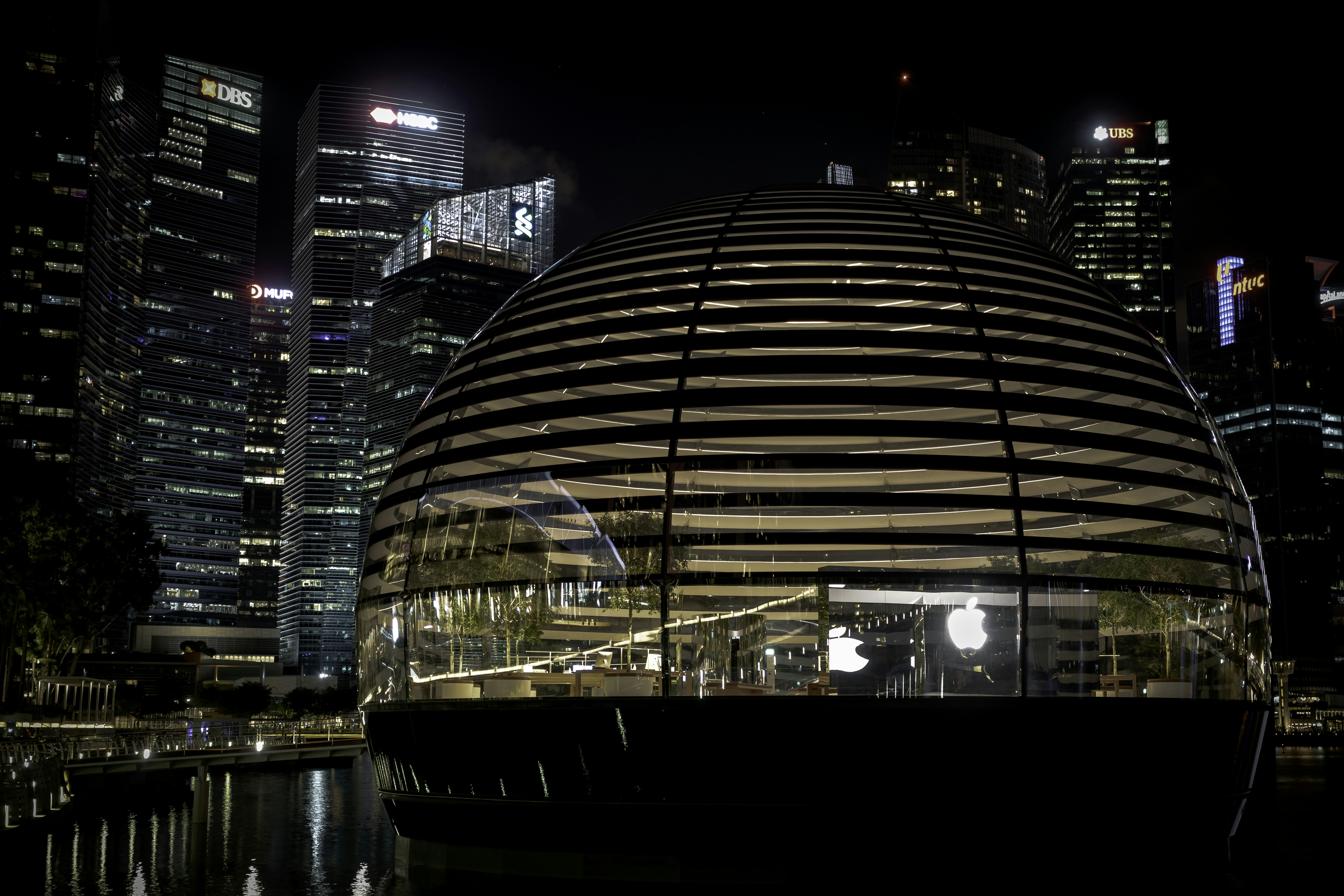 clear glass building during night time