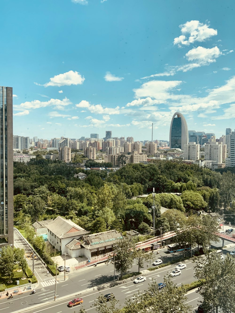 high rise buildings near green trees under blue sky during daytime