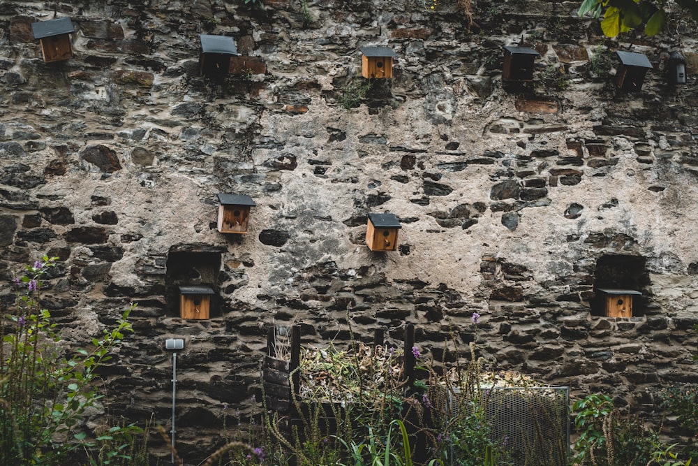 brown and black wooden wall mounted lamp