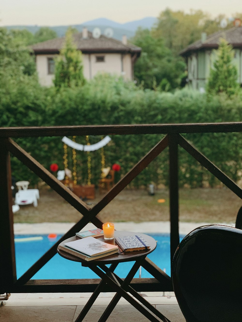 brown wooden table with chairs