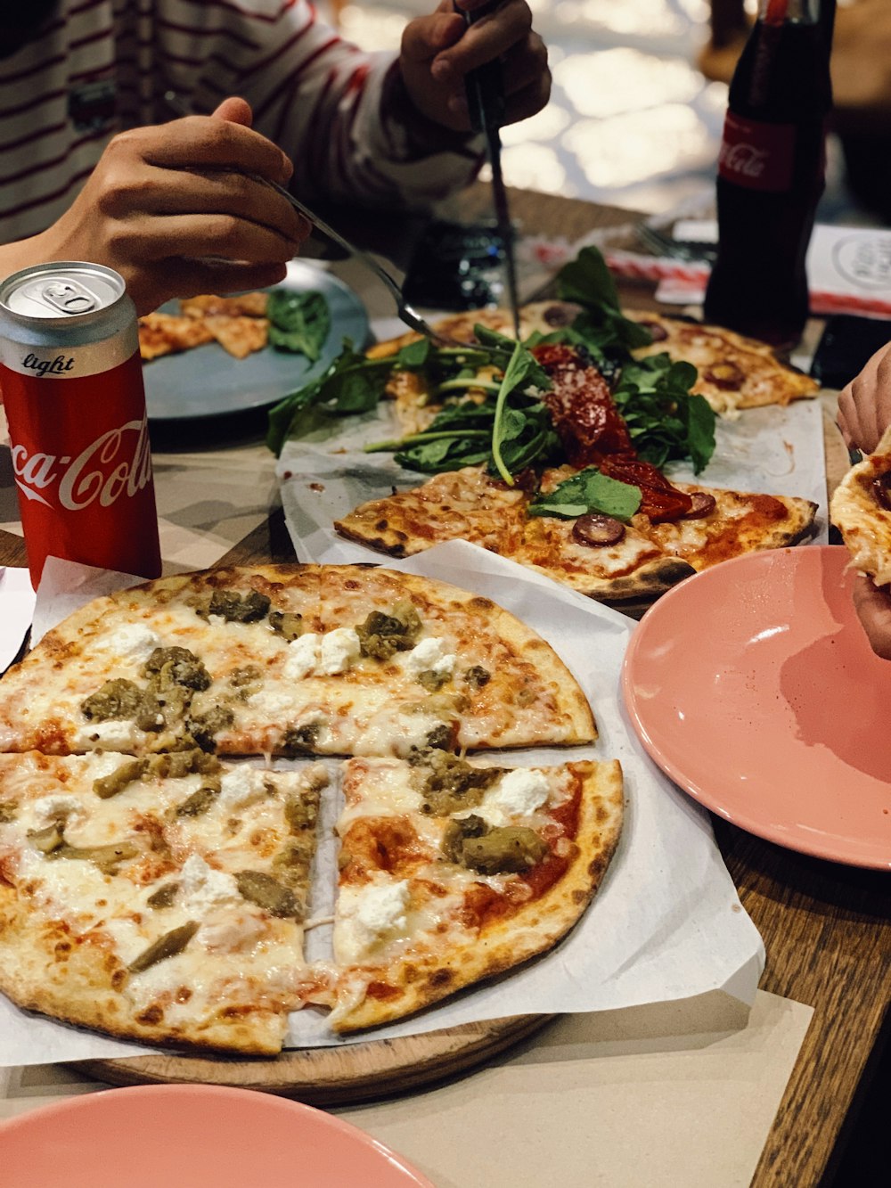 pizza on white ceramic plate