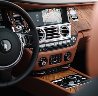 black and brown bmw car interior