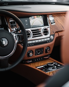 black and brown bmw car interior