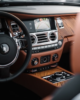 black and brown bmw car interior