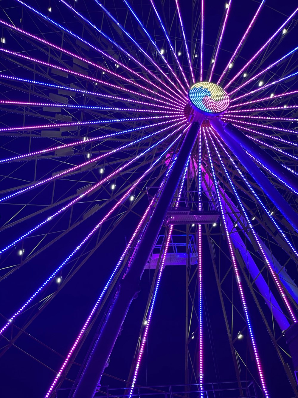 blue and purple ferris wheel