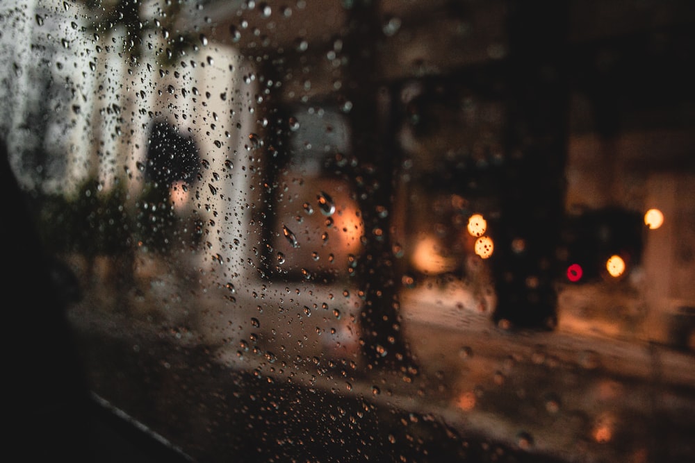 water droplets on glass window