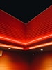 red and black ceiling with lights