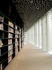 white wooden book shelves on white concrete wall