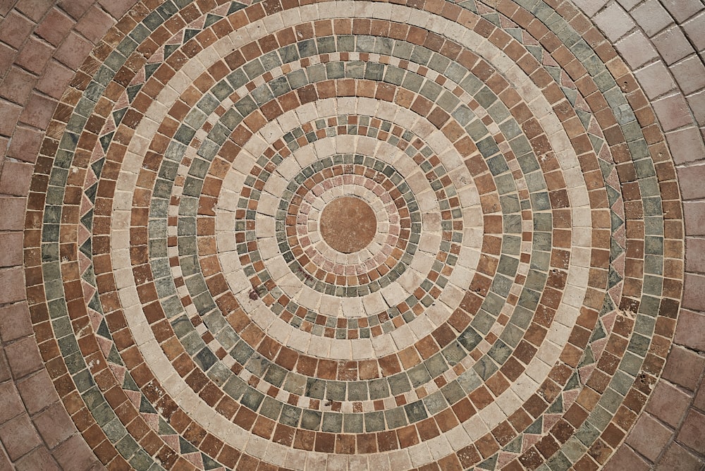 brown and white round pattern