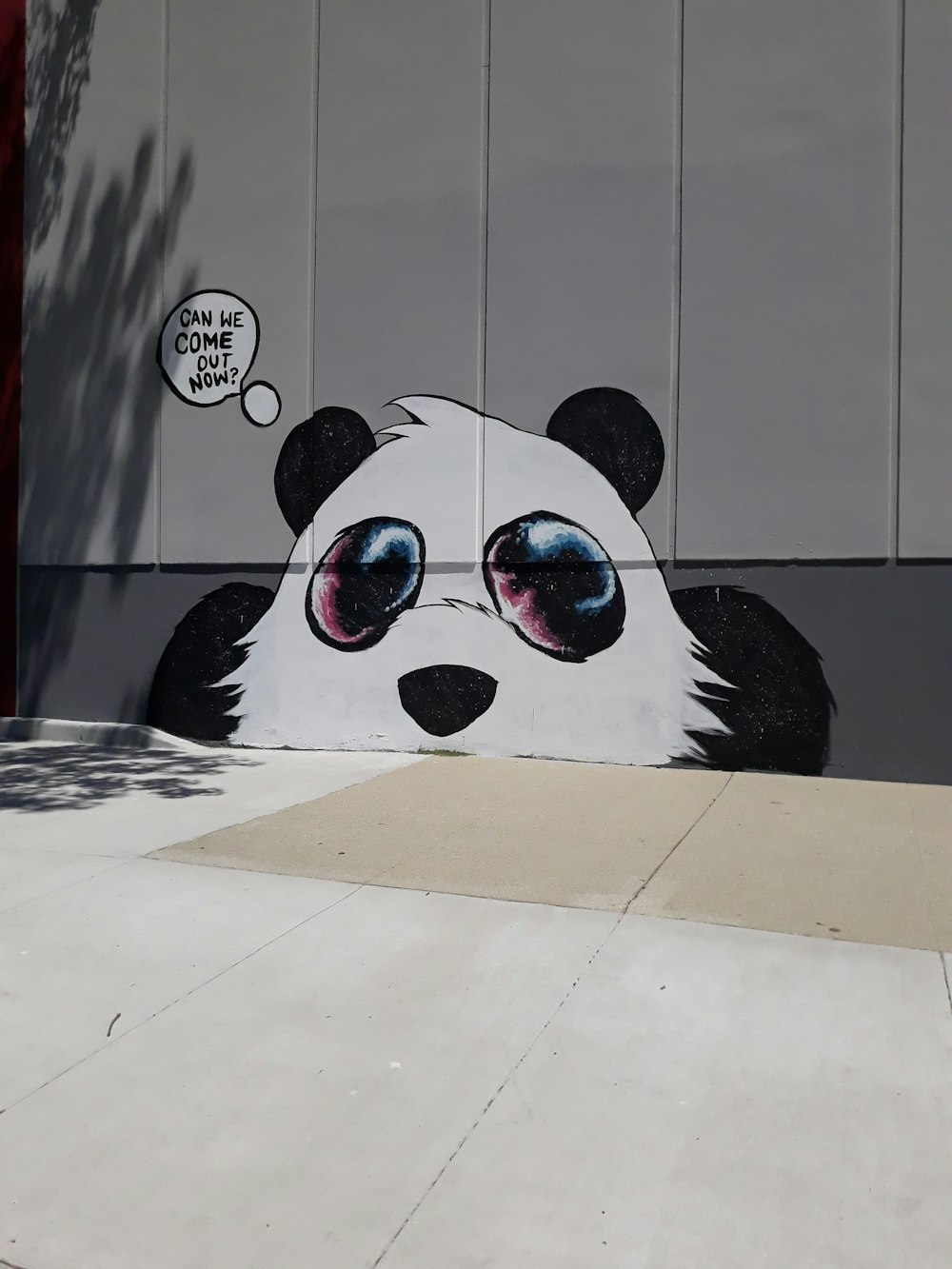 white and black panda wall art
