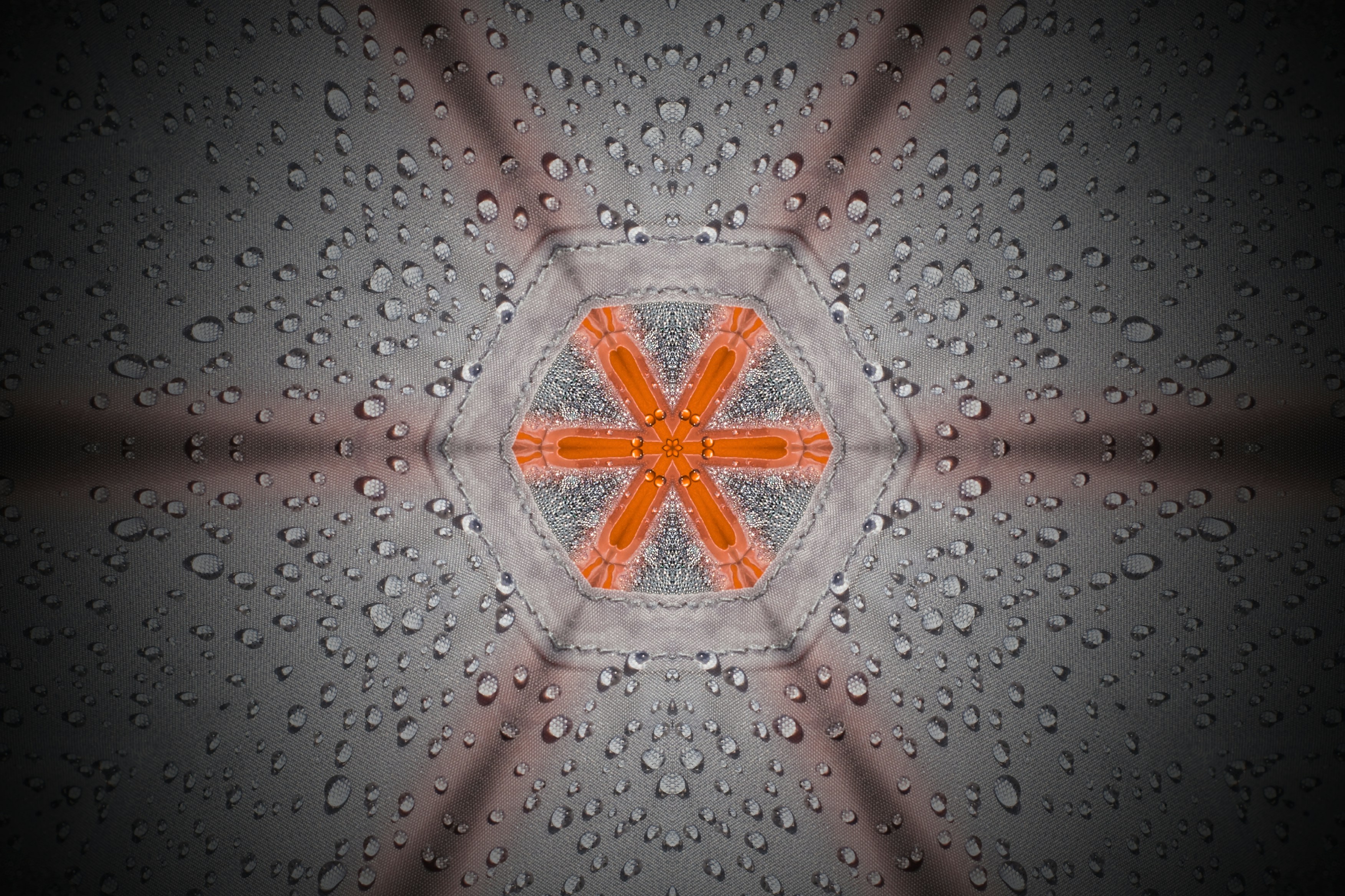 white and brown polka dot textile
