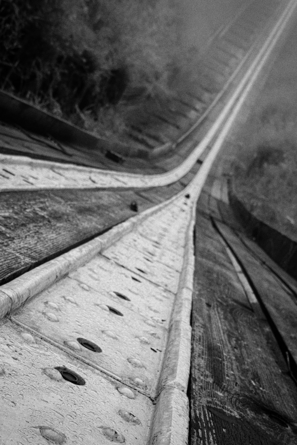 grayscale photo of a road