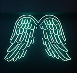 Close-up of fiery golden wings spreading against a starry night sky.