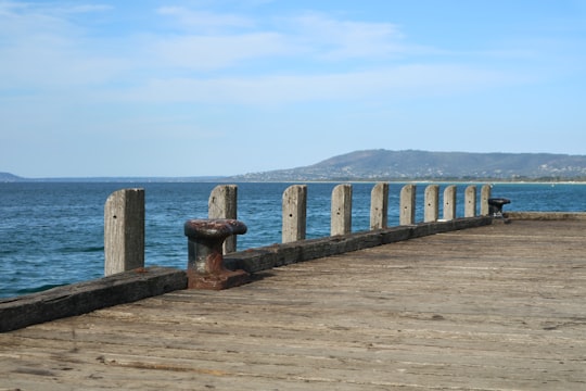 brown wooden dock on sea during daytime in Rye VIC Australia