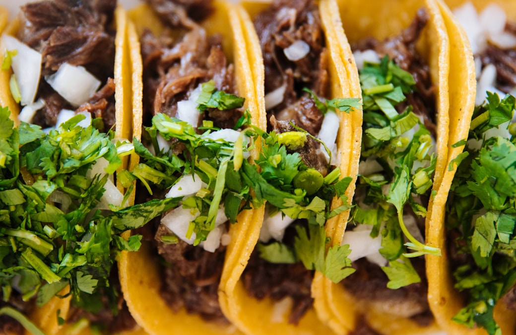 Street tacos with fresh toppings served in corn tortillas