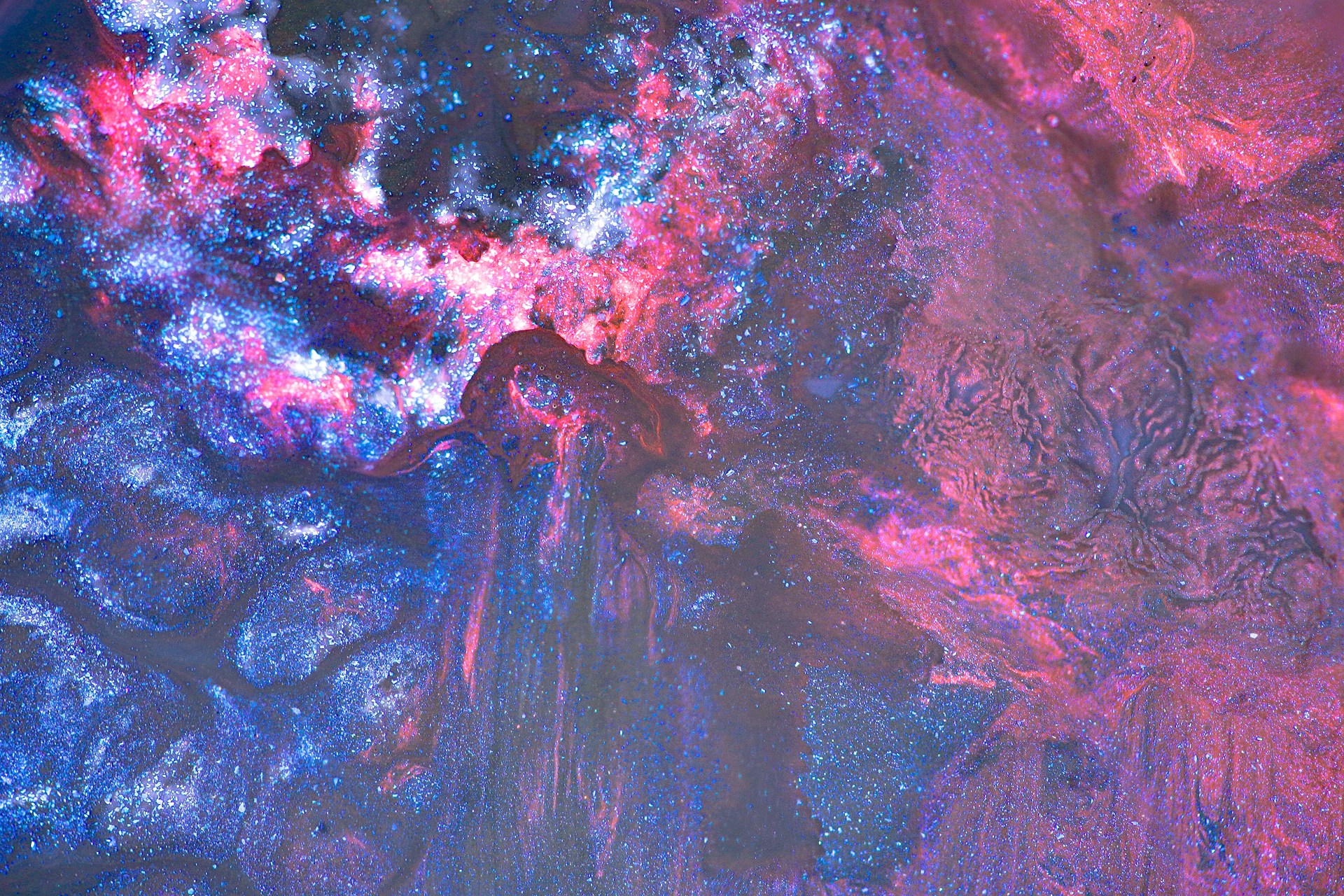 A vibrant splash of electric violet and neon cyan colors swirling together, evoking the powerful emotions in a romance that can shift worlds.